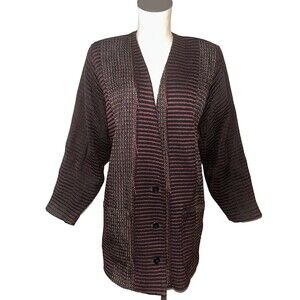 Deborah Kross Women’s Vintage Thick Woven Blazer Coat Size XL/no tags 80s